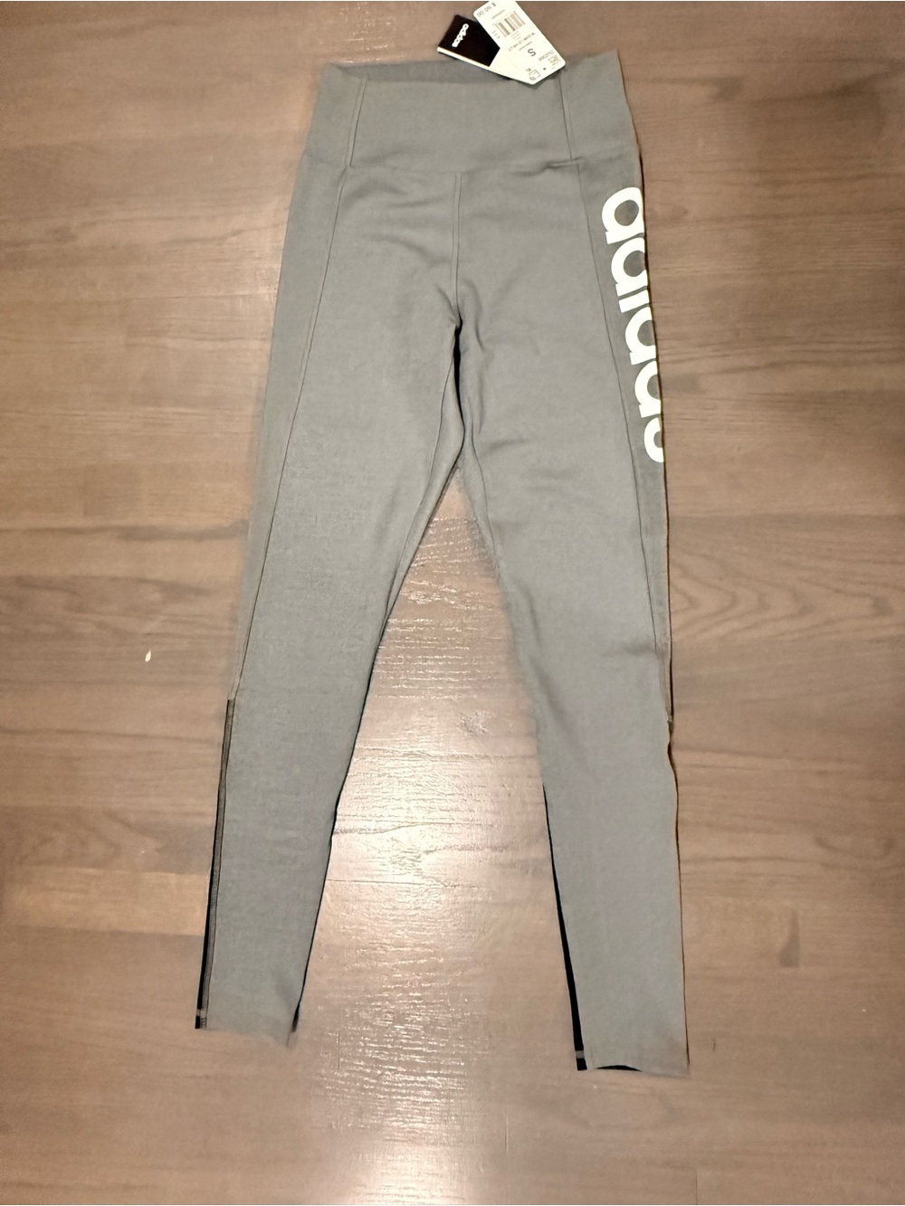 adidas Gray Leggings with White Side Logo